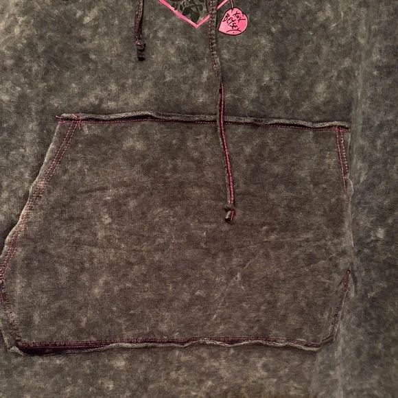 Betsy Johnson Torrid Gray Wash Arrow Heart Hoodie Dress Size 3X - Picture 5 of 11
